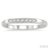 1/10 ctw 7 Stone Round Cut Diamond Wedding Band in 14K White Gold
